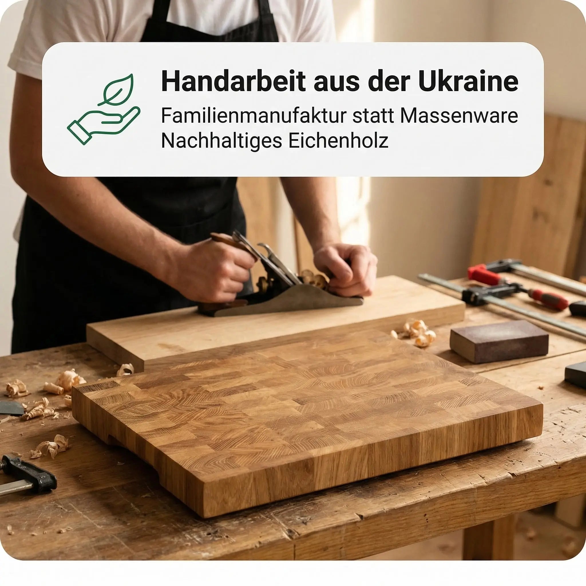 Schneidebrett aus Hirnholz gerade Ansicht