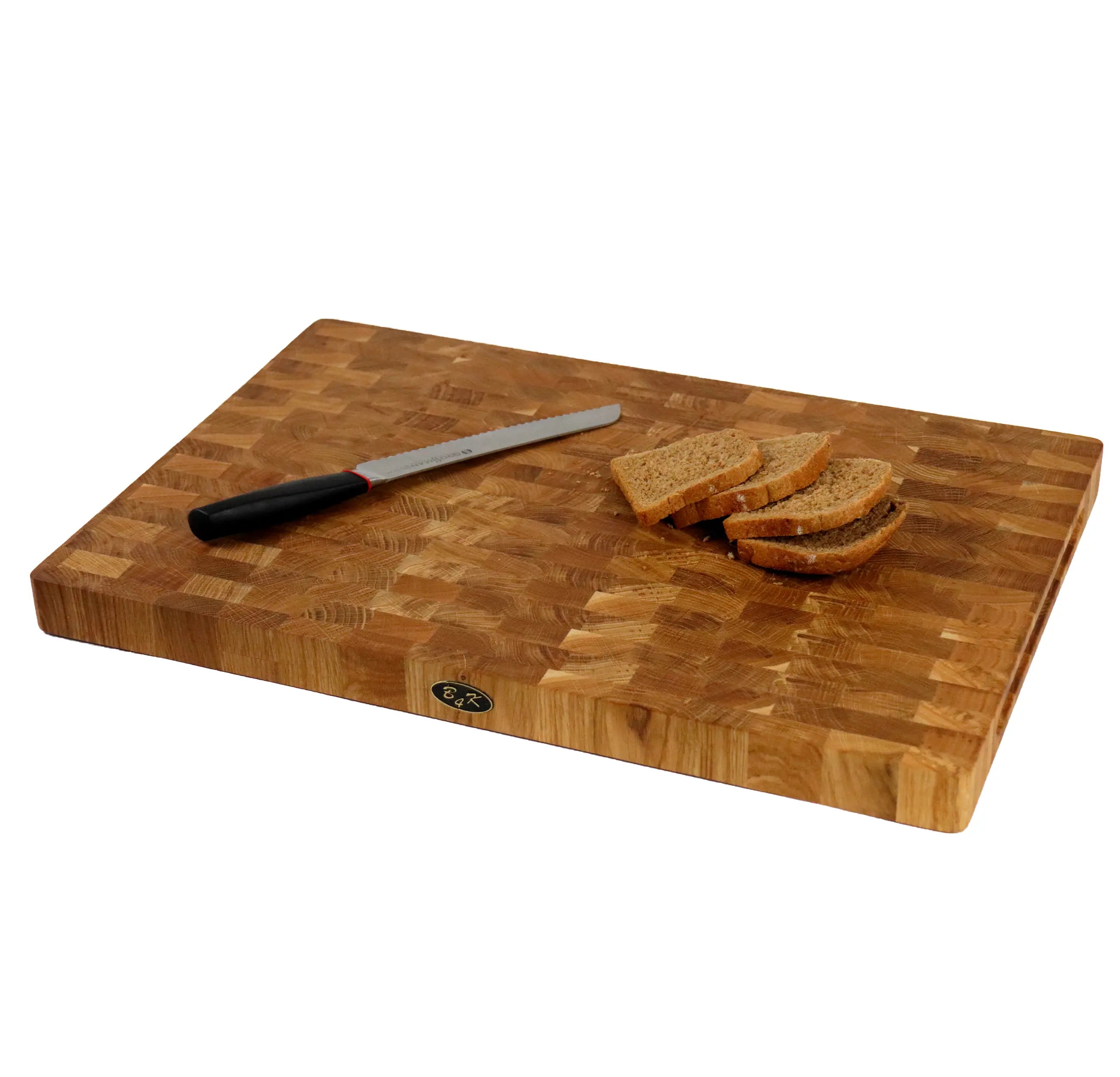 XXL Stirnholz Hackblock Eiche 60x40x4cm | Massives Hirnholzbrett B4K