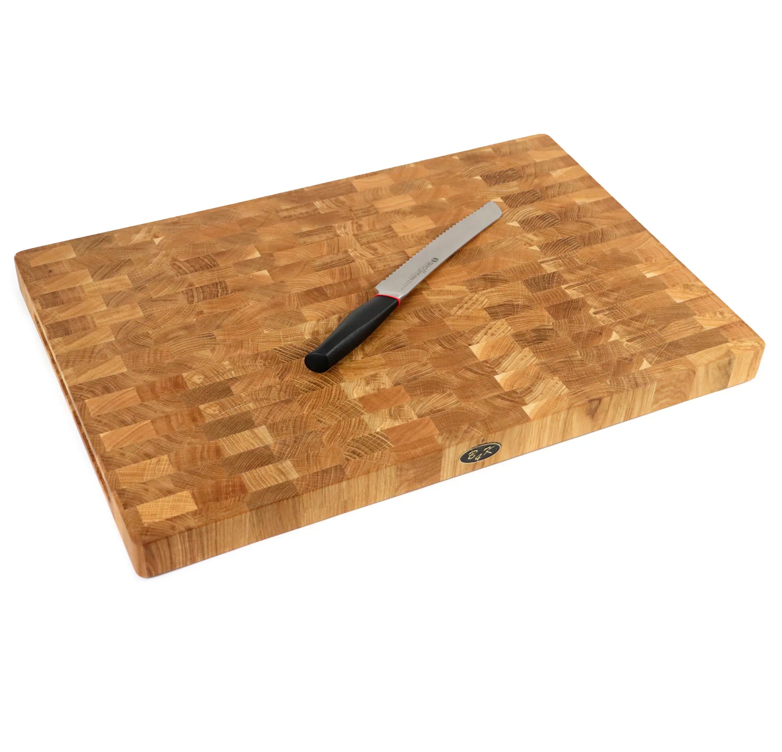 XXL Stirnholz Hackblock Eiche 60x40x4cm | Massives Hirnholzbrett B4K