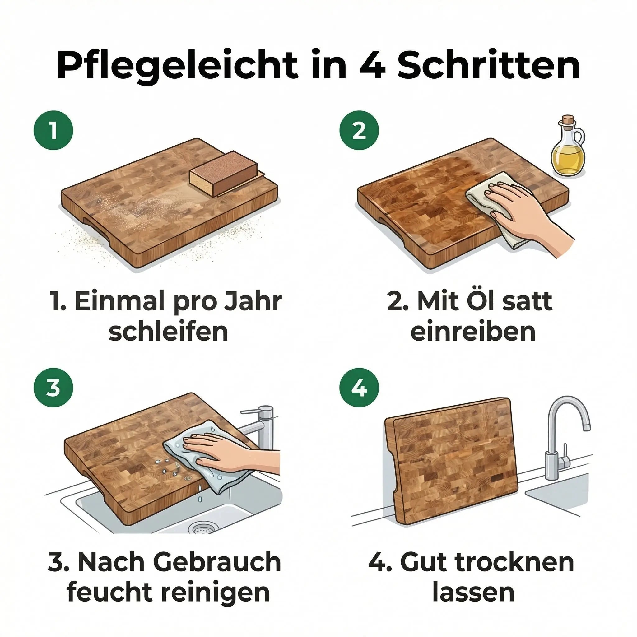 Profi Schneidebrett mit Auffangschale 40x30x6cm | Stirnholz Eiche B4K B4K