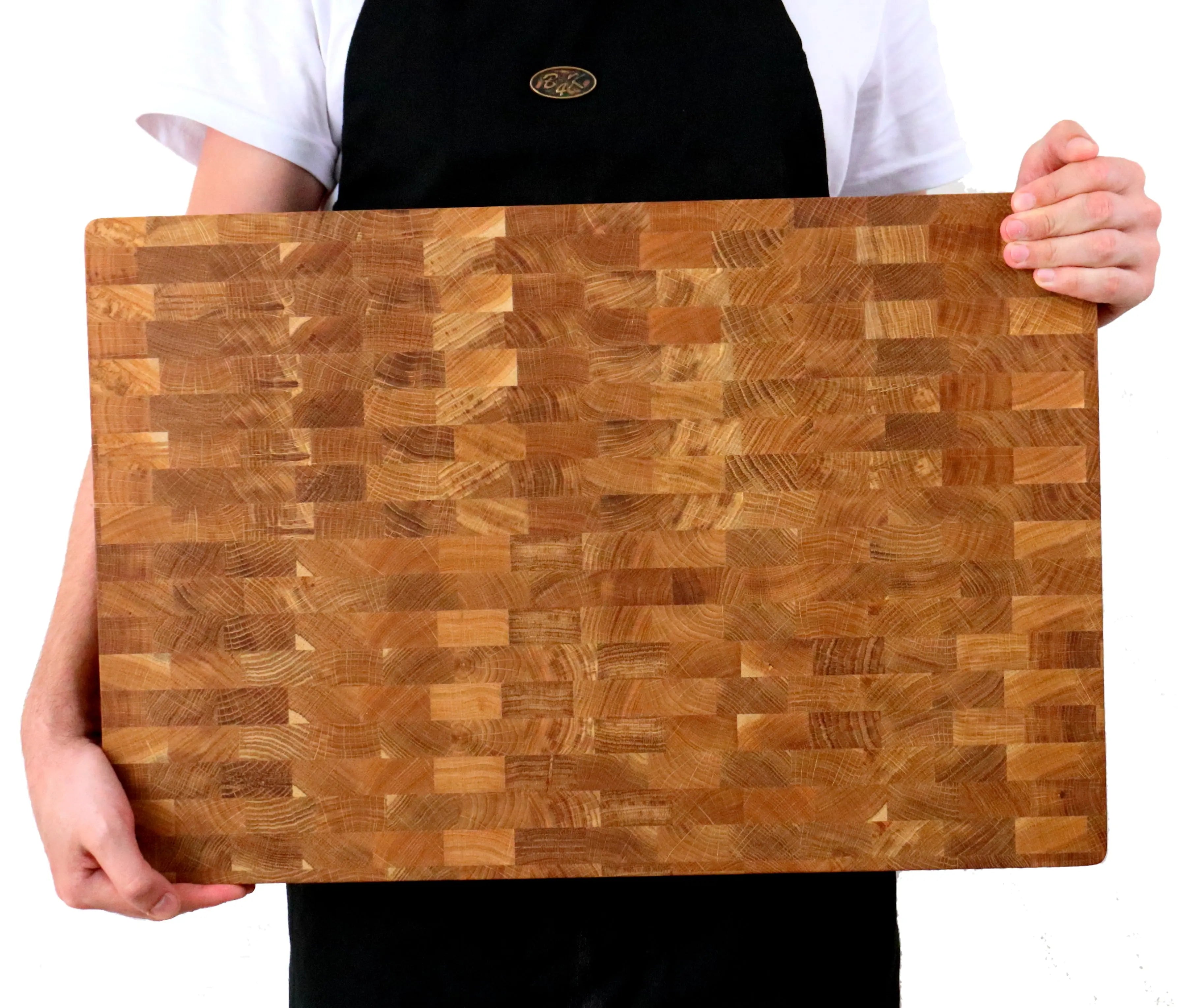XXL Stirnholz Hackblock Eiche 60x40x4cm | Massives Hirnholzbrett B4K
