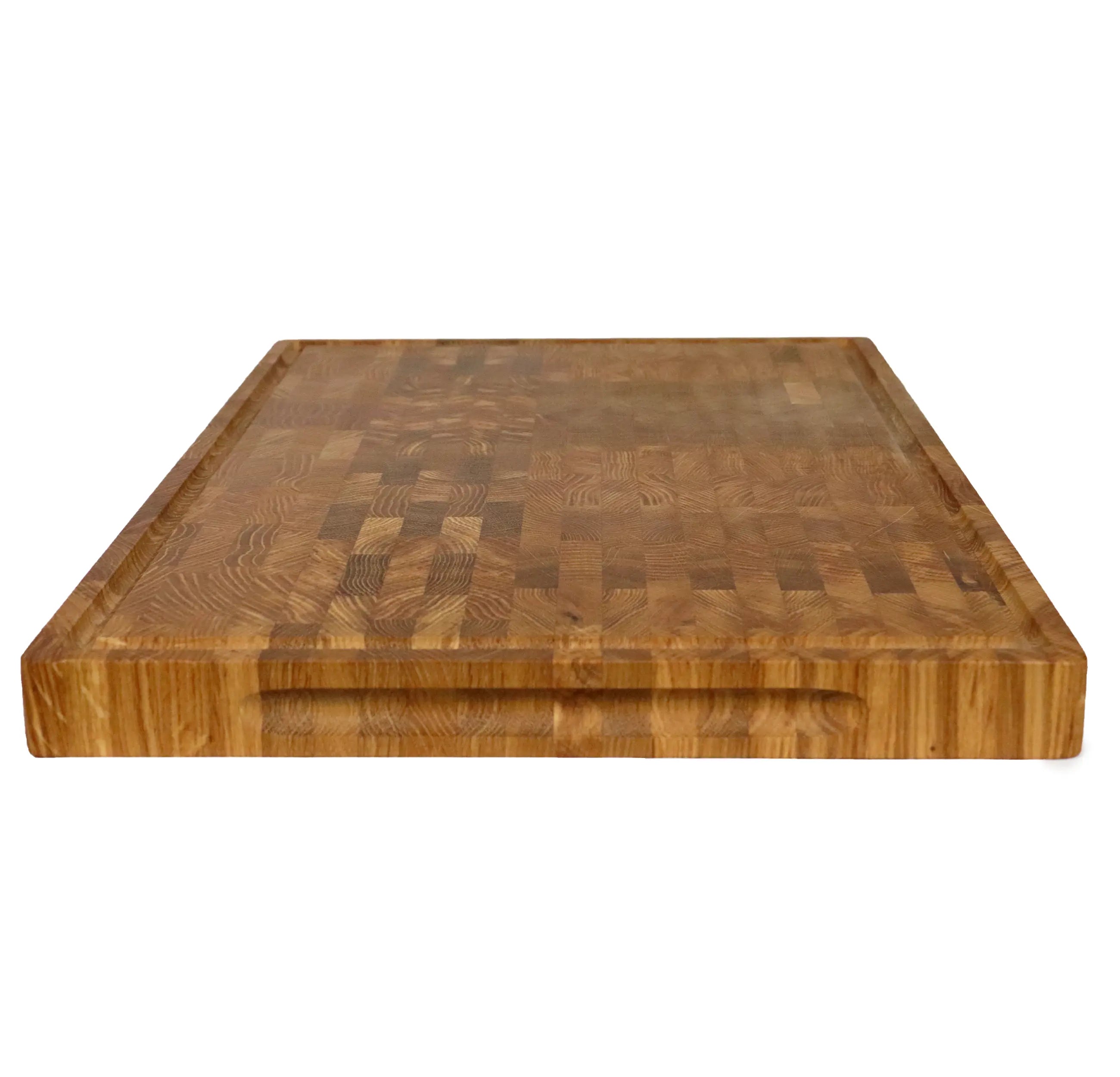 XXL Stirnholz Hackblock Eiche 60x40x4cm | Massives Hirnholzbrett B4K