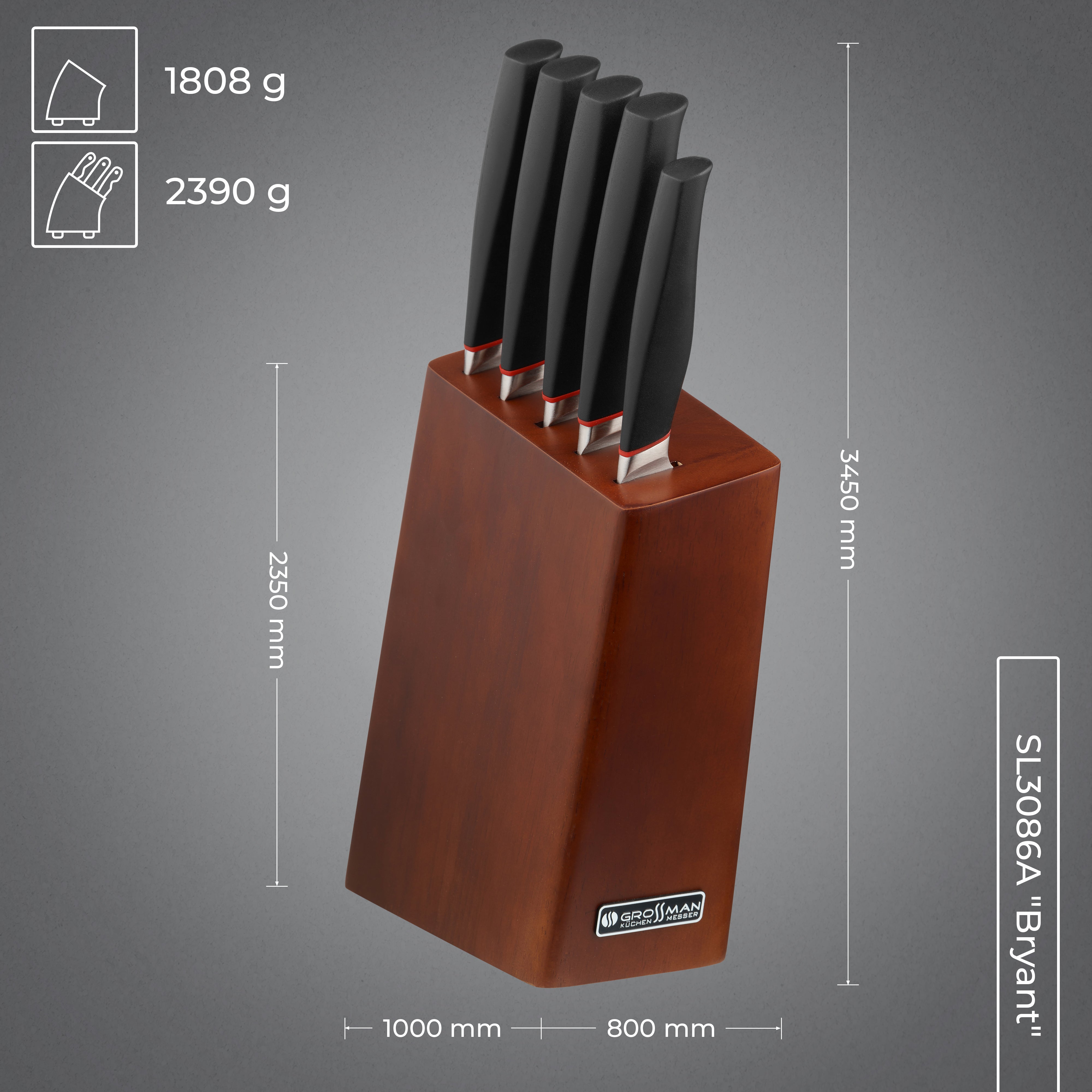 Bryant Messerblock | 5-teiliges Messerset mit Messerblock