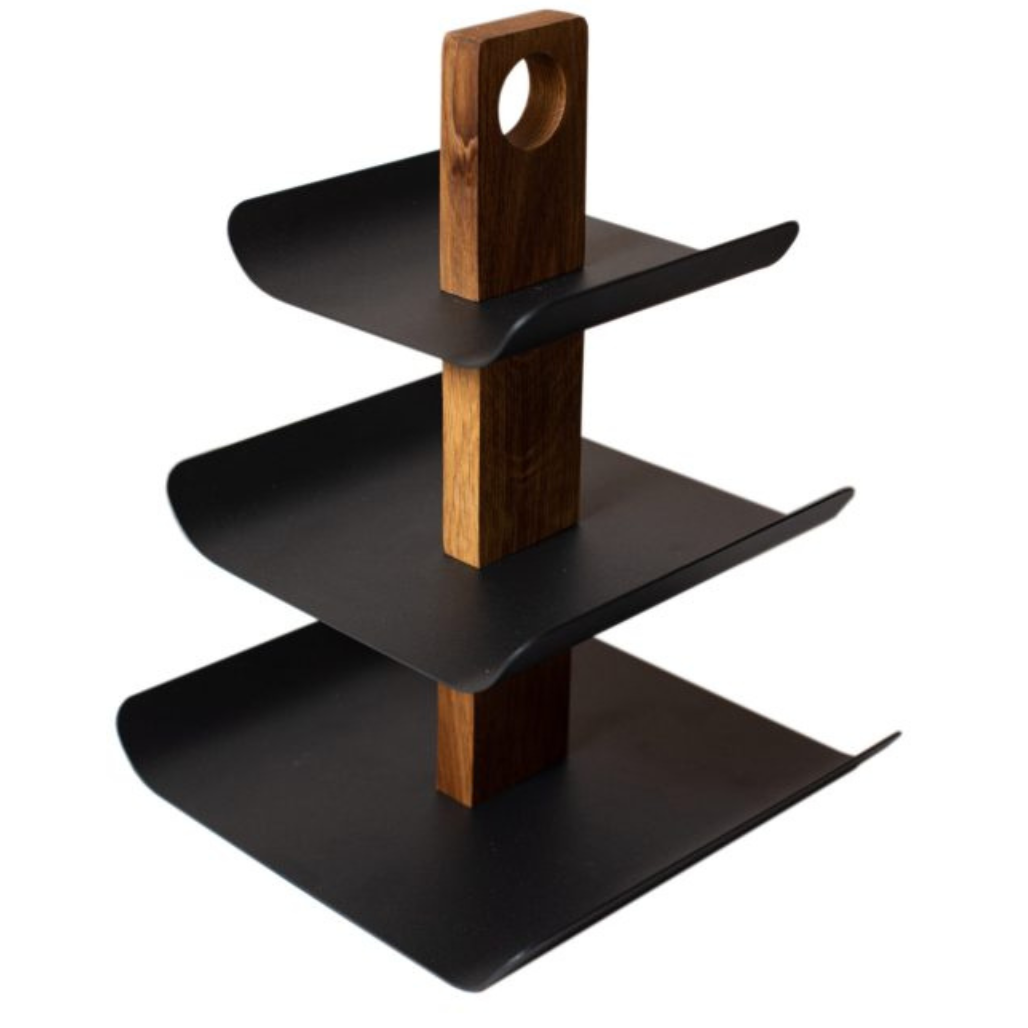 3-stöckige Etagere aus Holz und Metall 33cm x 24cm