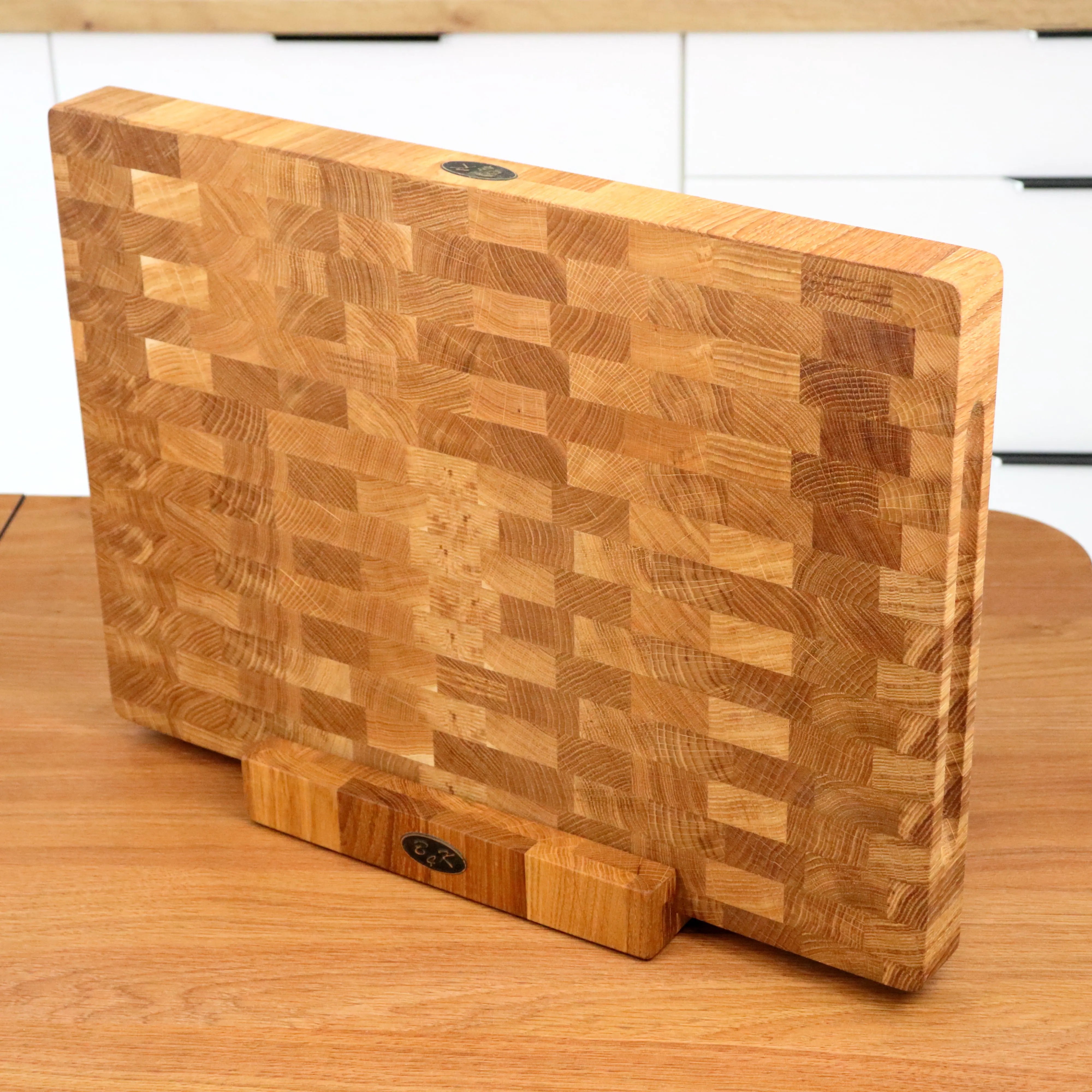 Stirnholz Hackblock aus Eiche 45x30x4cm | Hirnholz Schneidebrett B4K