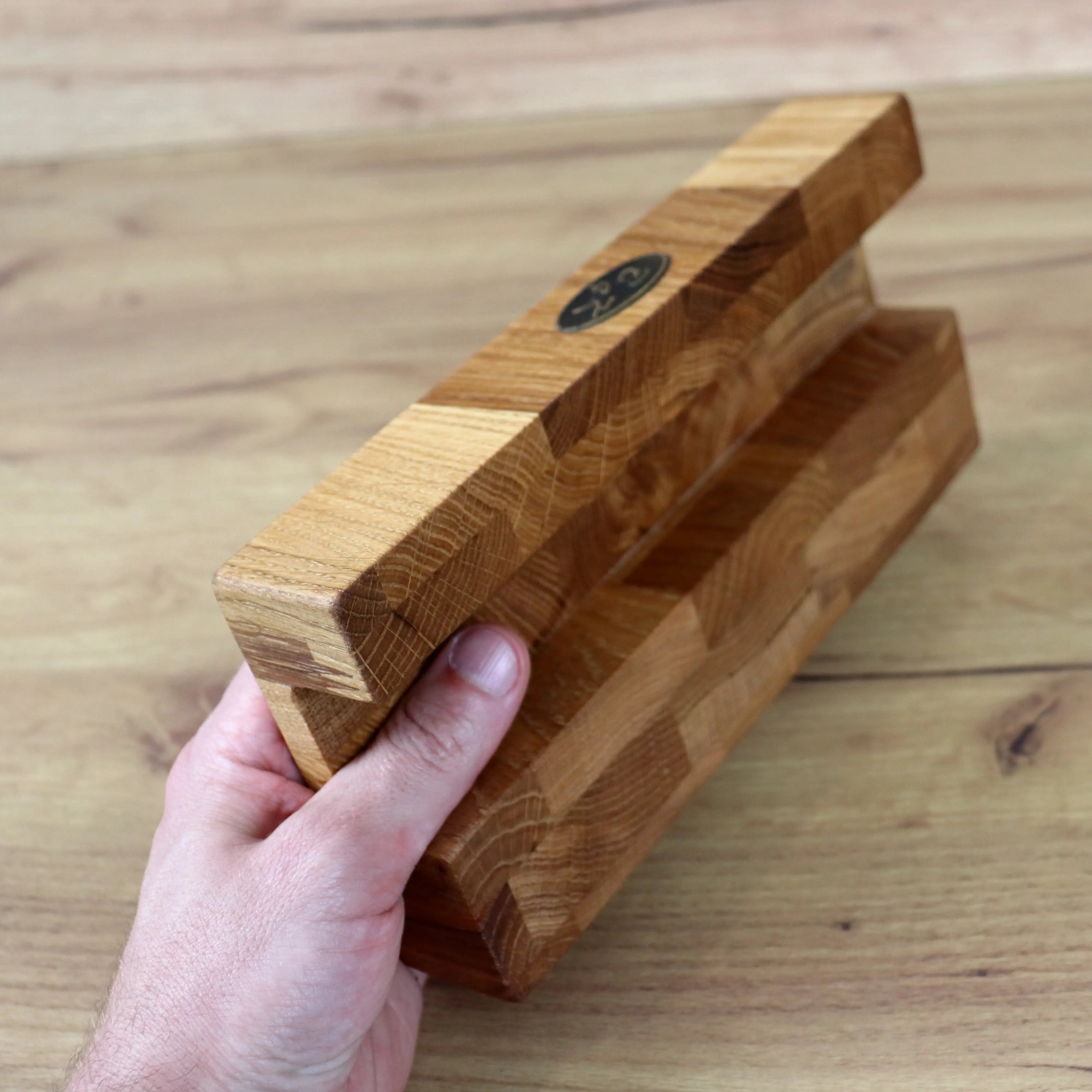 Stirnholz Hackblock aus Eiche 45x30x4cm | Hirnholz Schneidebrett B4K
