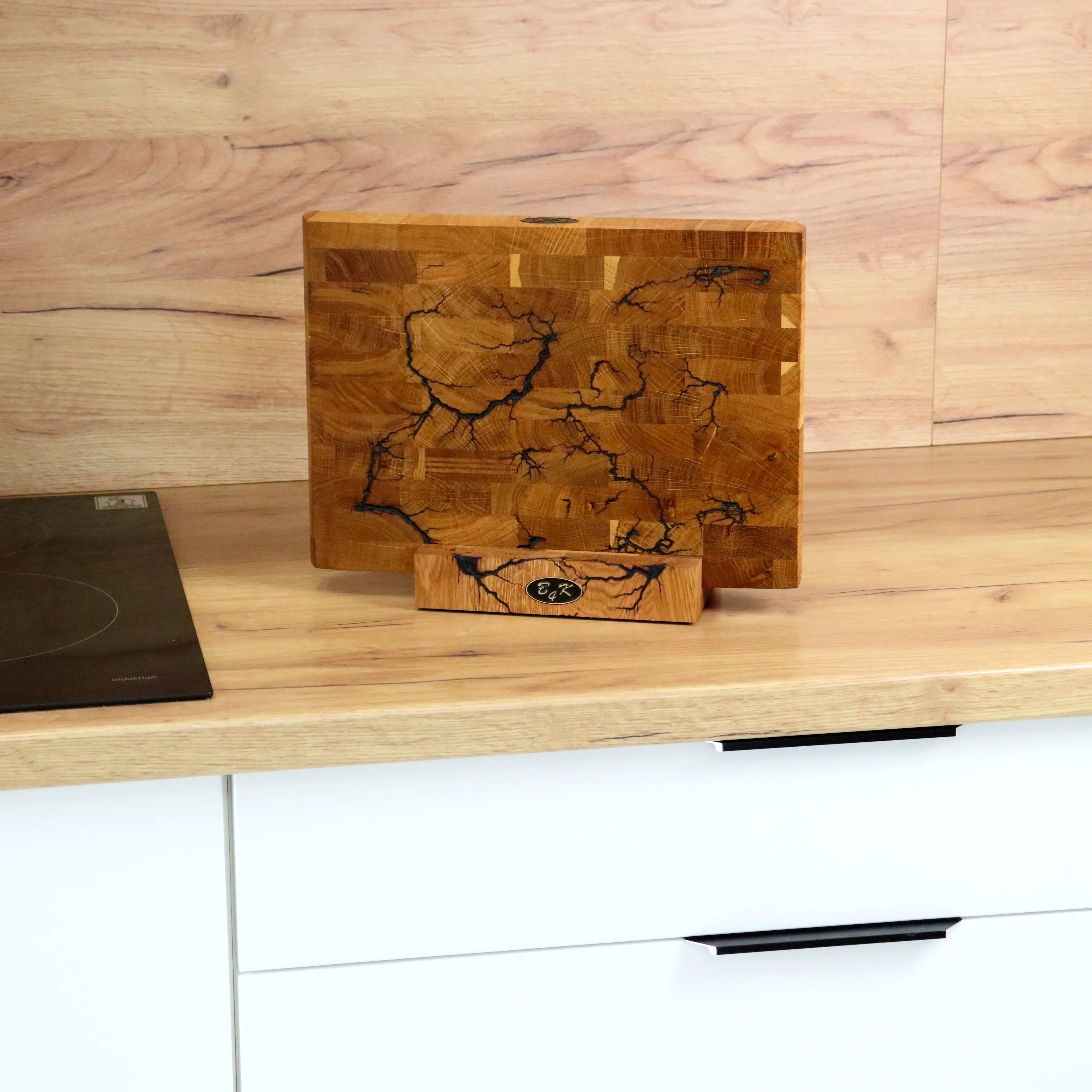 Designer Stirnholzbrett Eiche 35x25x4cm B4K | Lichtenberg-Hirnholz B4K