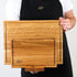 Küchenbretter 2er Set aus Eiche 40cmx30cm&30x20cm | Tranchierbrett | Hackbrett | Frühstücksbrett | Servierbrett | Brotbrett B4K