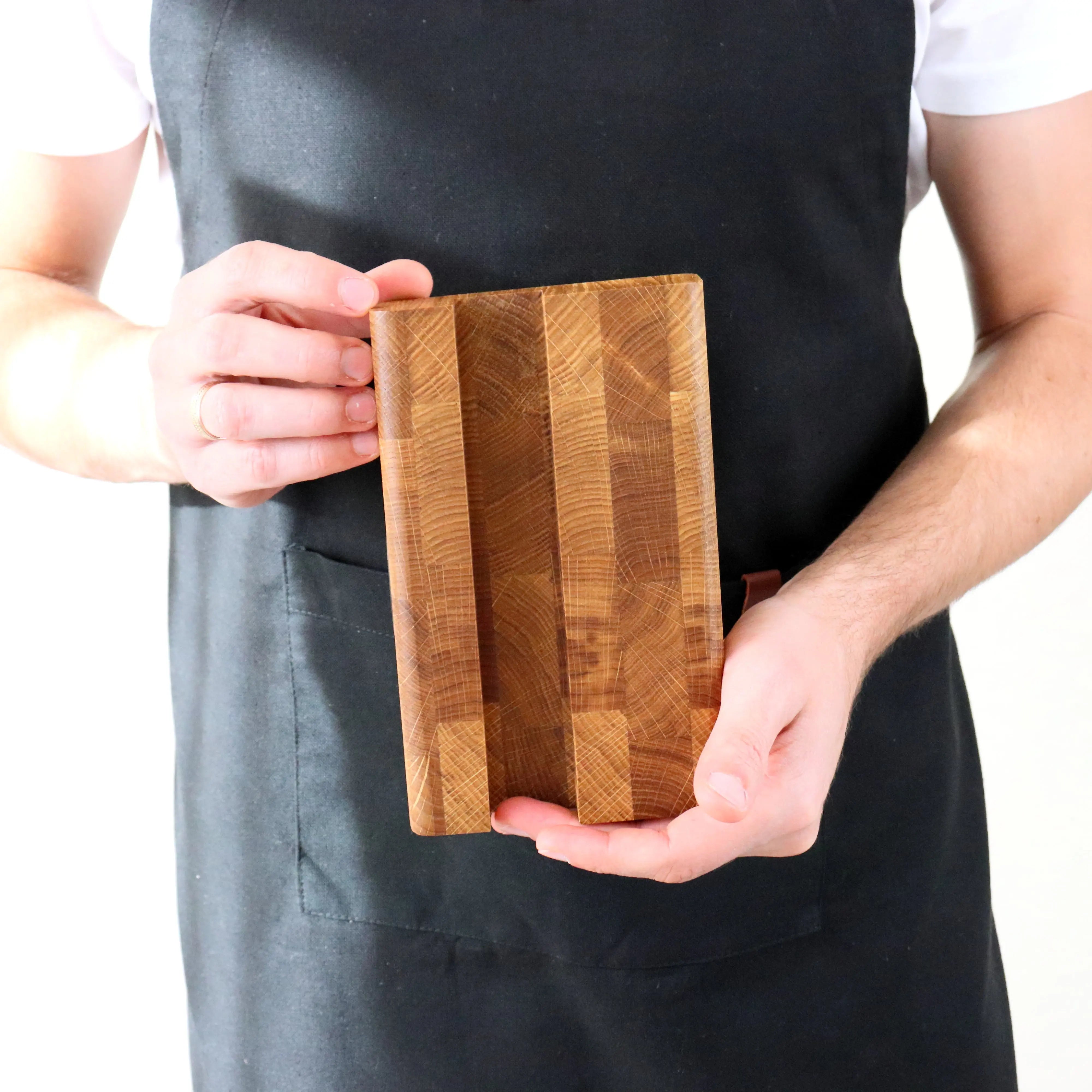 Stirnholzbrett mit Ständer Eiche 35x25x3cm | Hirnholz handgemacht B4K B4K