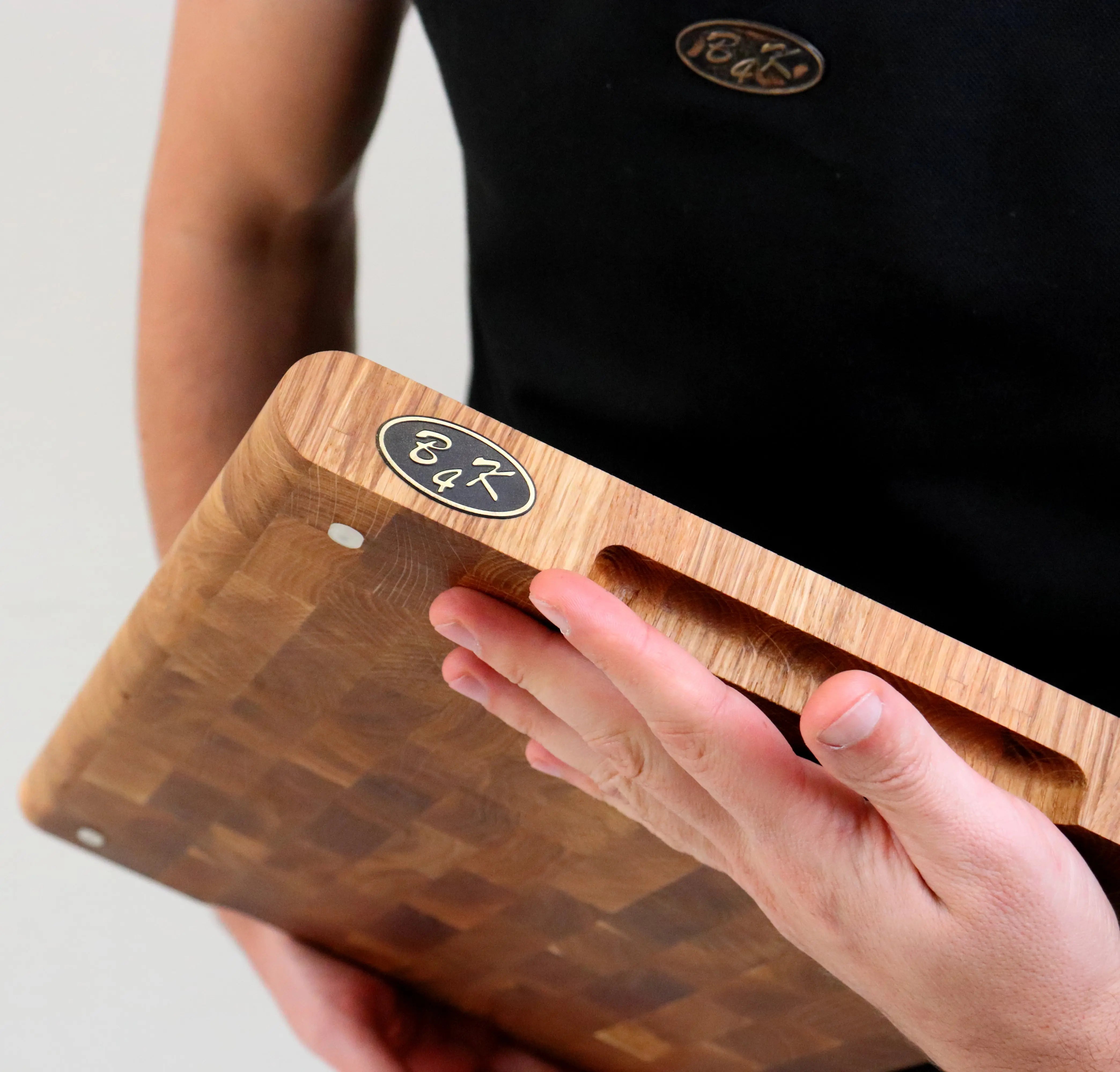 Stirnholzbrett mit Ständer Eiche 35x25x3cm | Hirnholz handgemacht B4K B4K