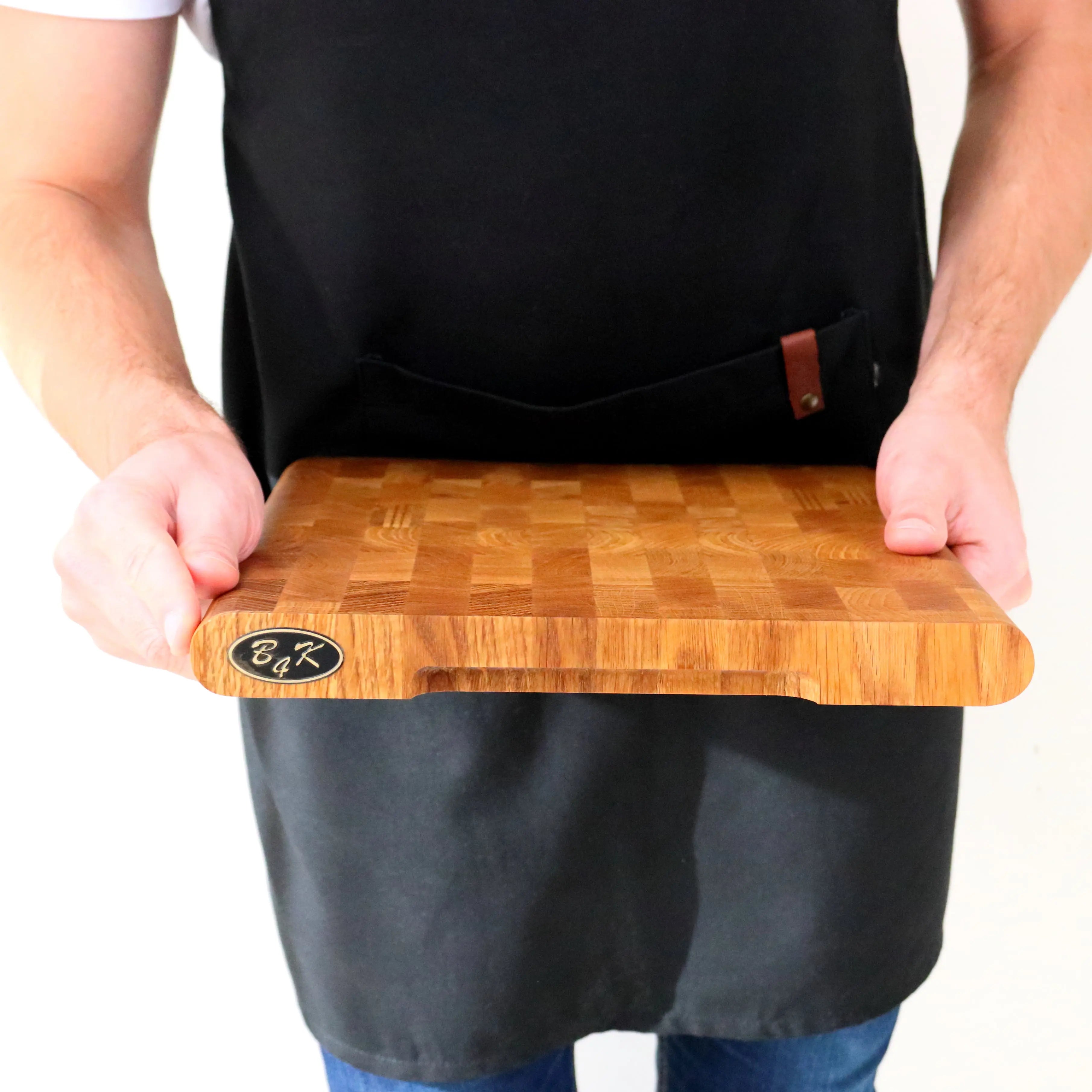 Stirnholzbrett mit Ständer Eiche 35x25x3cm | Hirnholz handgemacht B4K B4K