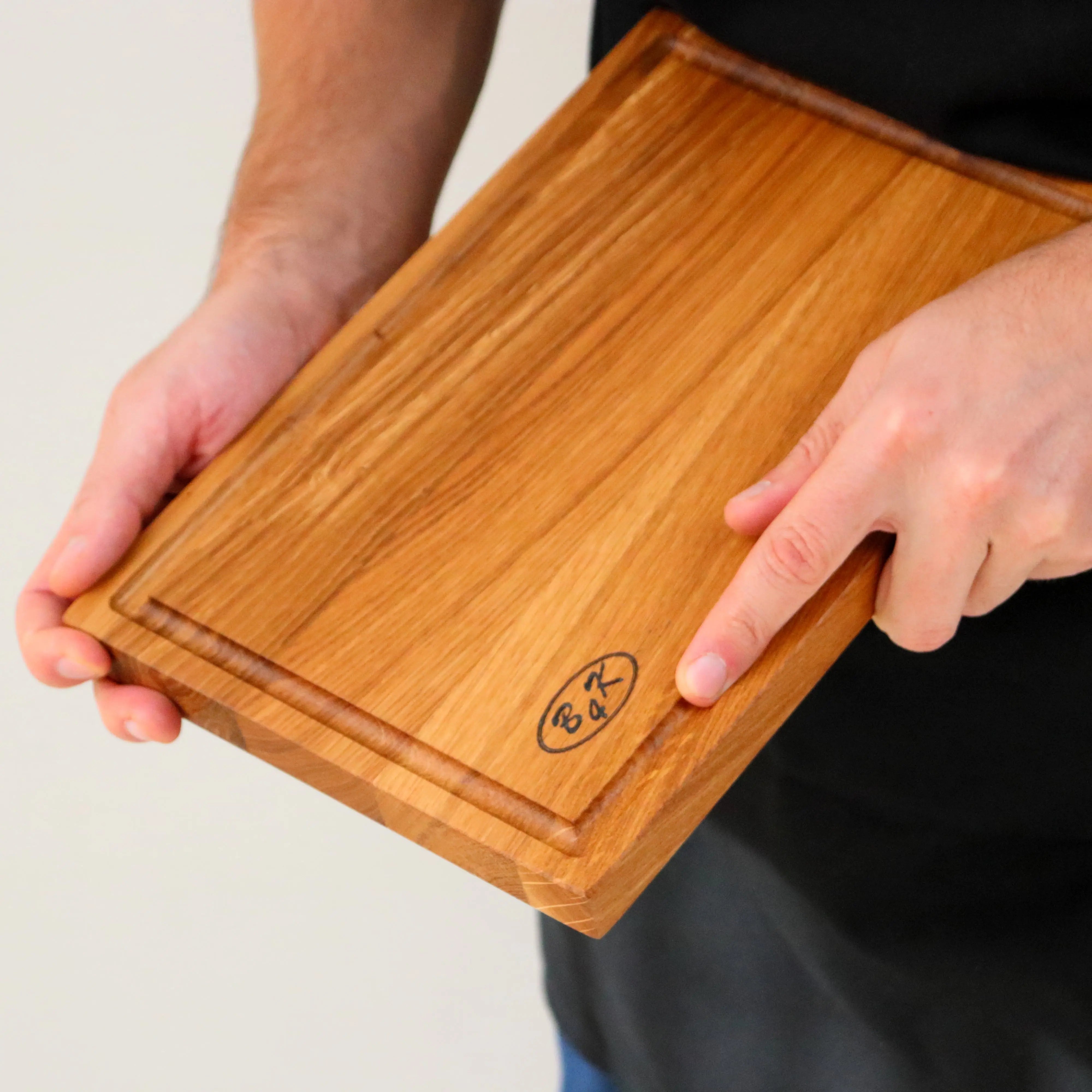 Küchenbrett aus Eiche 30x20cm | Tranchierbrett | Hackbrett | Frühstücksbrett | Servierbrett | Brotbrett B4K